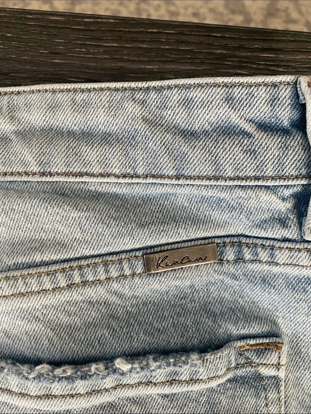 KanCan Light Blue Straight Leg Jeans with Silver Studs